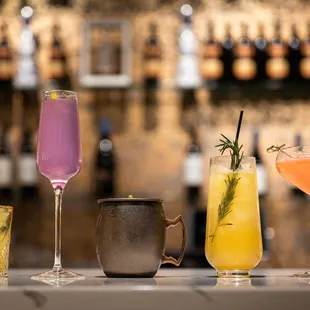 a variety of cocktails
