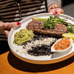 a plate of mexican food