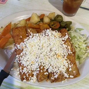 Enchildas with queso blanco. I left disappointed.