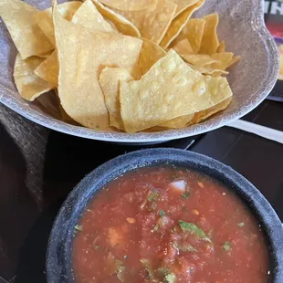 Complimentary chips and salsa