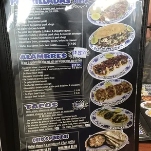 the menu
