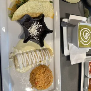 Taco and enchilada lunch special