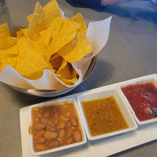 Good salsas and refried beans