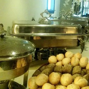 a variety of food items on a table