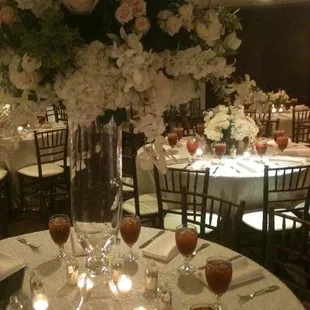 a table set for a wedding reception