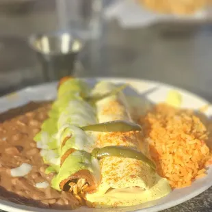 Shredded chicken enchiladas