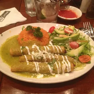 Crispy Chicken Enchiladas Verdes