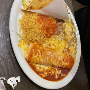 Combo taco and enchilada