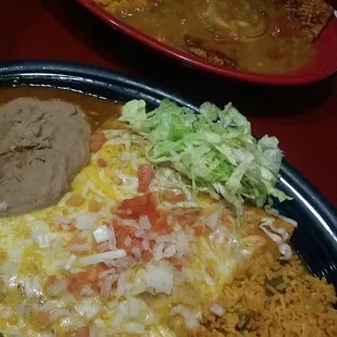 Enchiladas and Carne Adobada