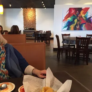 Nice atmosphere with Spanish music in background.