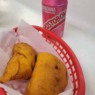 We paired apple soda with our empanadas.