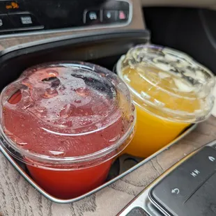 Strawberry and peach agua fresca since I couldn't decide.