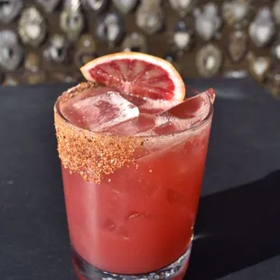 Seasonal Blood Orange Margarita.