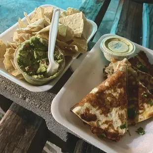 Cheese Encrusted Chicken Quesadillas