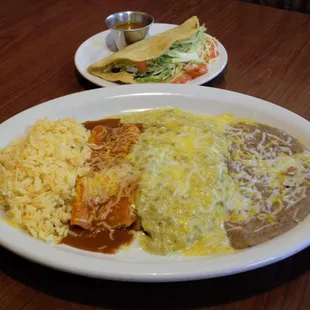 Mi Durango Special: One Cheese Chili Relleno with Chili Con Queso, One  Atotonilco Taco, One Cheese Enchilada, Rice &amp; Beans.