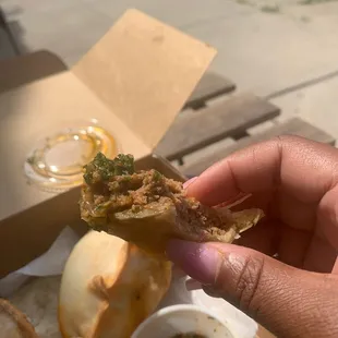 Roasted lamb empanada