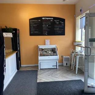 Menu and trece Tres Leche Cake