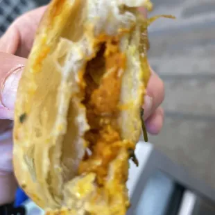 Inside of the butternut squash empanada