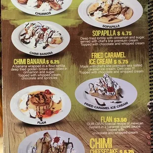 a menu for a restaurant