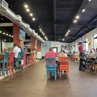 Bar and open seating.