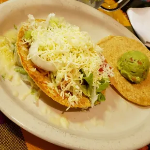 Chicken and guacamole  chalupa