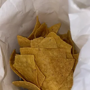 Corn chips are not salted but you do not need them to be as the salsa is perfect!