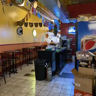 the interior of a mexican restaurant