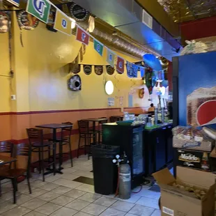 the interior of a mexican restaurant