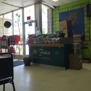 the inside of a restaurant