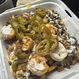 SHRIMP STEAK FRIES WITH JALAPEÑOS