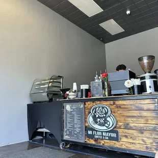 Menu along with pastry case/ register