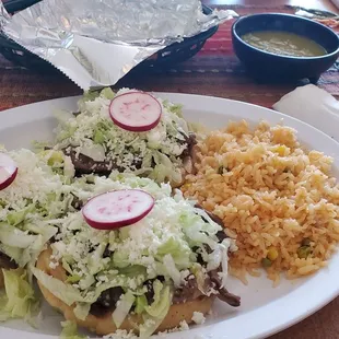Yummy Sopes with rice