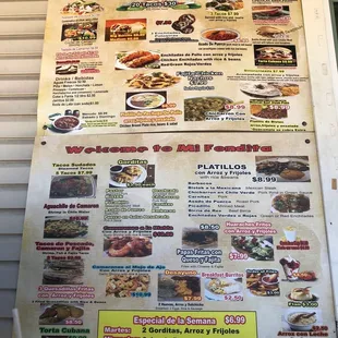 a menu for a mexican restaurant