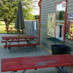 Outside seating area.