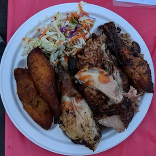 Jerk Chicken Plate + hot sauce ($14)