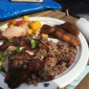 The Jerk Chicken plate with Mango Salad