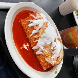 a plate of enchilada