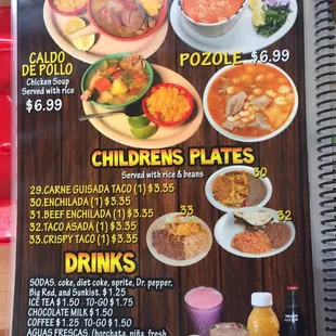 mexican food menu