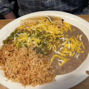 Combo plate- enchilada and relleno