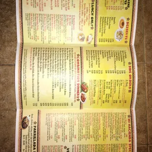Takeout menu page 2