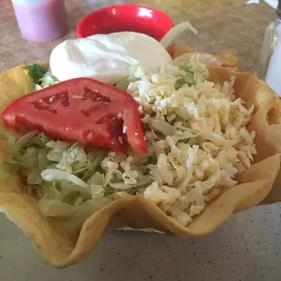 Steak taco salad