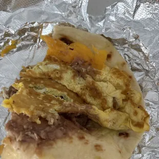 Eggs over cooked and not scrambled