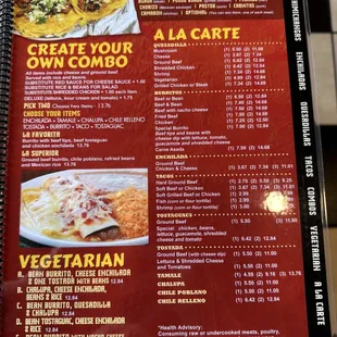 Menu - Street Tacos / A la carte