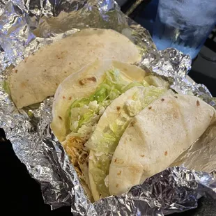 Soft chicken tacos