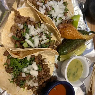 Steak street tacos