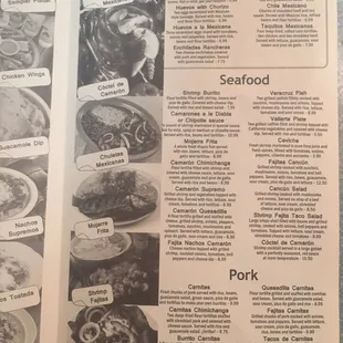a menu for a restaurant