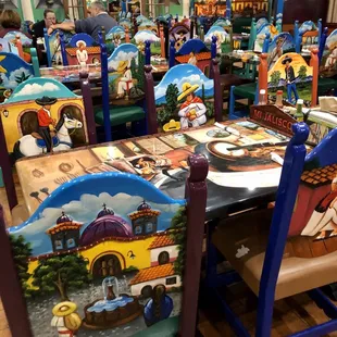 Colorful tables &amp; chairs!