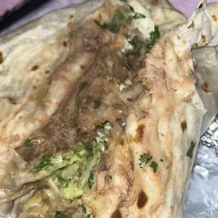 Ordered a steak burrito. It&apos;s giving bean and cheese with other stuff. No side of salsa at all. Only thing good was my soda.