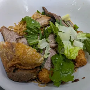 Dry egg noodles house special