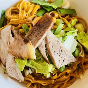 Chao Zhou Noodles, with soup on the side and big yellow noodles (important!)